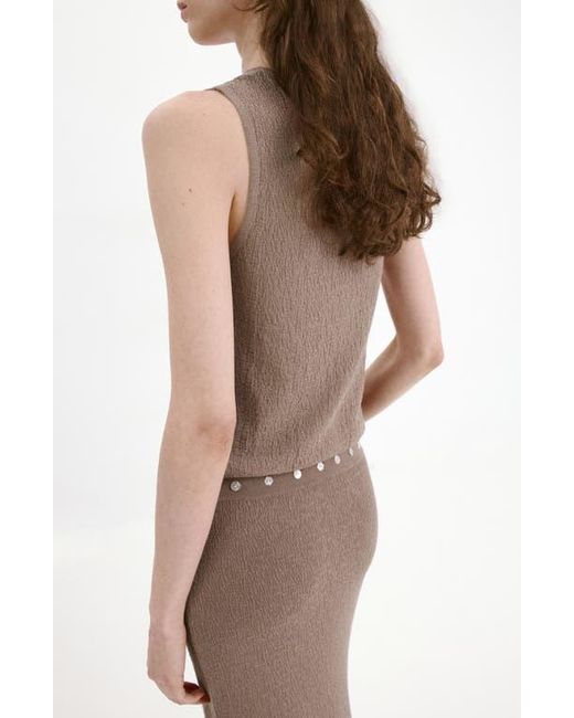 Mango Brown Contrast Button-Up Tank