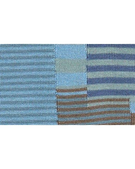 Bugatchi Blue Geo Pattern Mercerized Cotton Blend Dress Socks for men