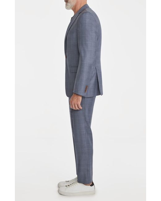 Jack Victor Blue Esprit Contemporary Fit Plaid Wool Suit for men