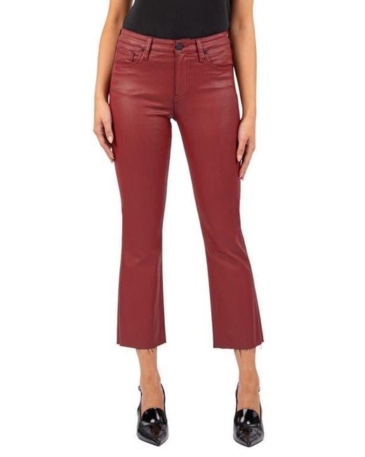 Kut From The Kloth Red Kelsey Crop Kick Flare Jeans