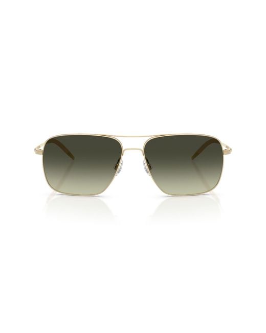Oliver Peoples Green Clifton 58Mm Gradient Rectangular Sunglasses for men