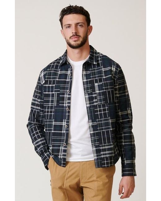 LEISURE LAB Blue Framework Button Up for men