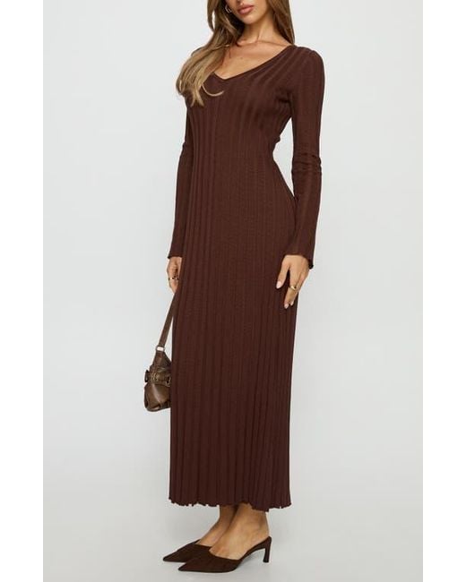 princess polly brown dress long sleeve Lukea Long Sleeve Mini Dress | Brown | Womens
