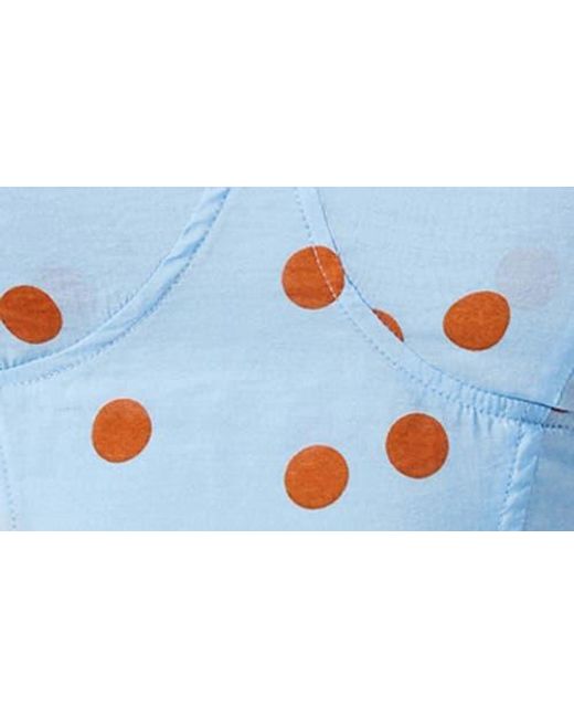 Astr Blue Janie Polka Dot Bustier Halter Top