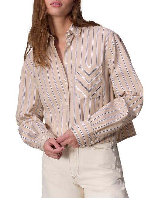 Rag & Bone Natural Maxine Stripe Crop Button-up Shirt
