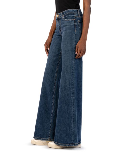 Kut From The Kloth Blue Margo Mid Rise Wide Leg Jeans