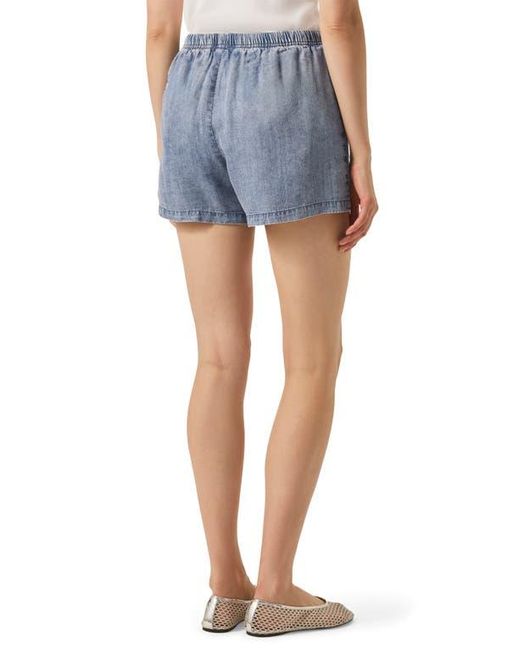 Splendid Blue Cayden Embroidered Chambray Drawstring Shorts