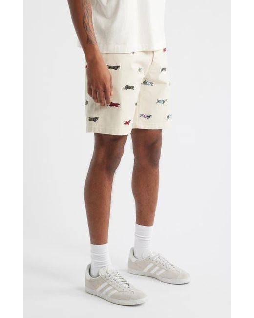 ICECREAM Natural Universe Embroidered Flat Front Cotton Shorts for men