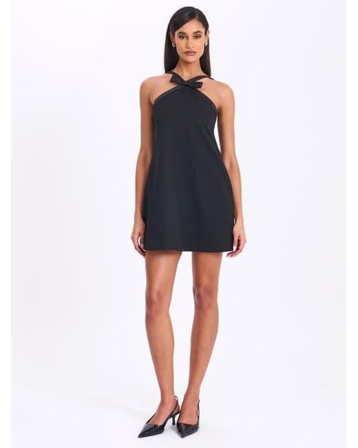 Miss Circle Blue Caitlin Satin Trim Mini Dress With Bow
