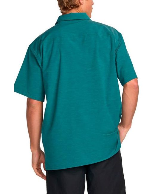 Billabong Green Surftrek Print Short Sleeve Button-Up Shirt for men