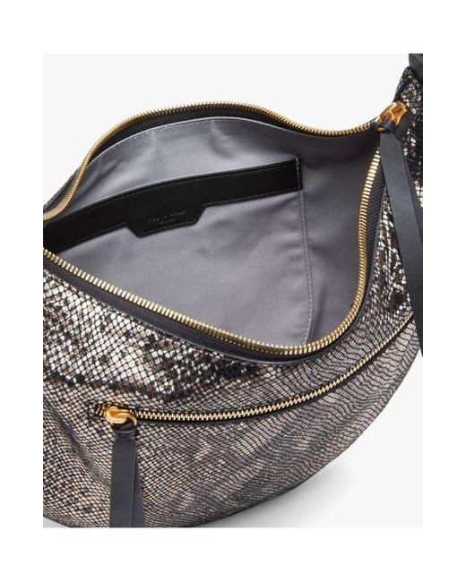 Rag & Bone Metallic Medium Mercer Snake Embossed Leather Hobo Bag