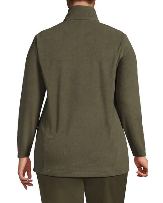 Lands' End Green Anyweather Fleece Quarter Zip Pullover