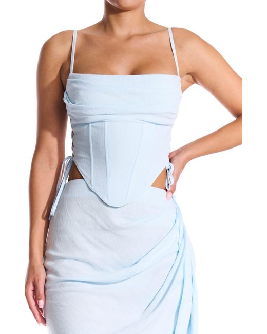 Naked Wardrobe Blue Dream Corset Top