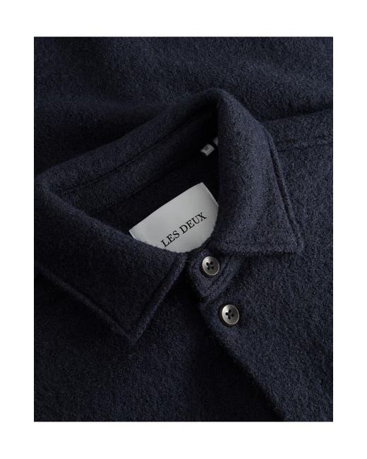 Les Deux Blue Kaleb Bouclé Shirt Jacket for men