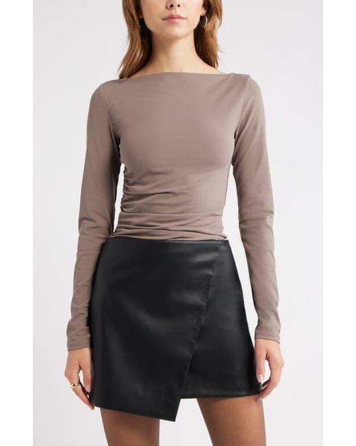 Open Edit Black Ruched Side Top