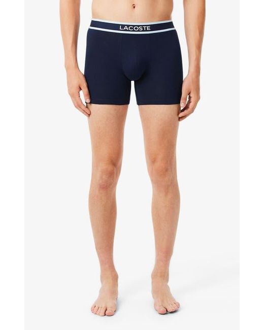 Lacoste Blue Monogram Assorted 3-Pack Boxer Briefs for men