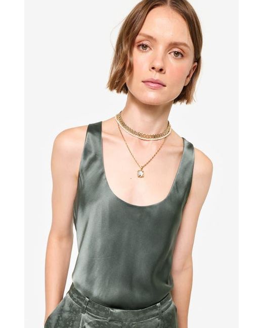 Cami NYC Green Andressa Silk Shell