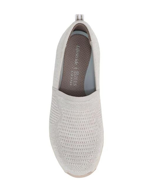LifeStride White Rest Slip-On Knit Sneaker