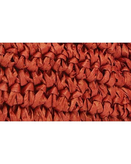 Mango Red Amalfi Crochet Straw Clutch