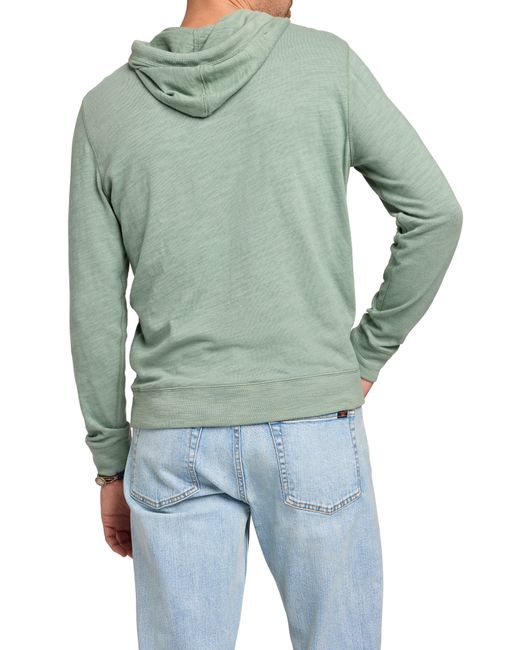 Faherty Brand Green Slub Cotton Hoodie for men