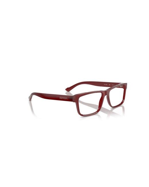 Ferrari Red 57Mm Rectangle Optical Glasses for men