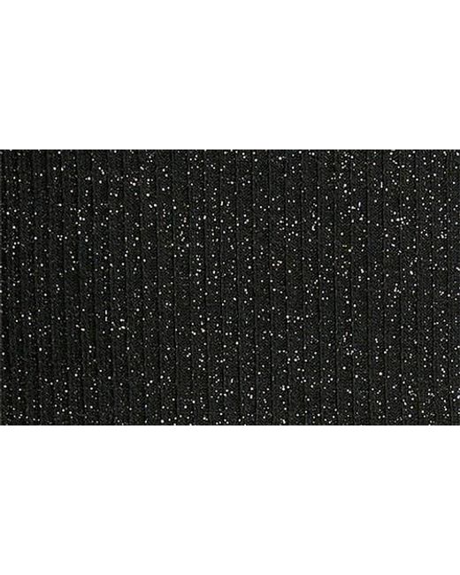 Madewell Black Sparkle Scoop Back Long Sleeve Top