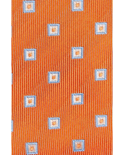 David Donahue Orange Neat Silk Tie for men