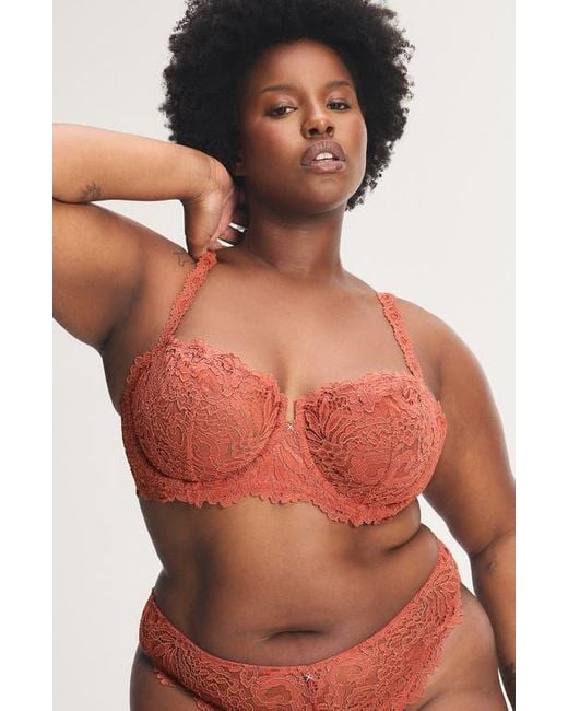Savage x Fenty Red Romantic Corded Lace Unlined Underwire Bra