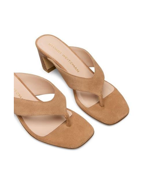 Stuart Weitzman Brown Stassi 50 Thong Sandal