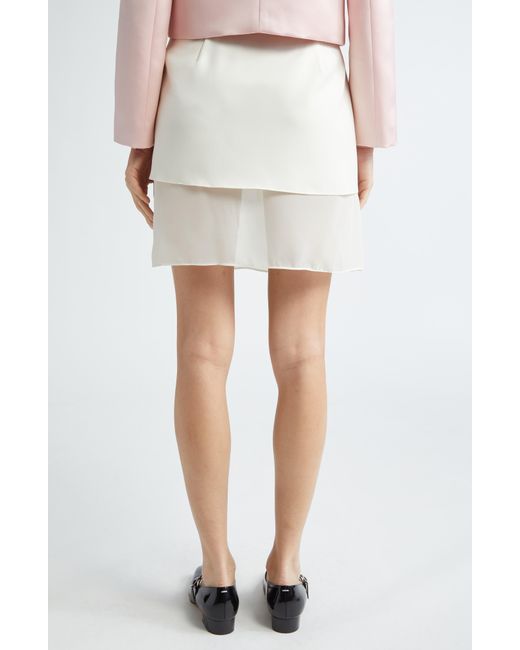 Sandy Liang White Tanjiro Layered Miniskirt