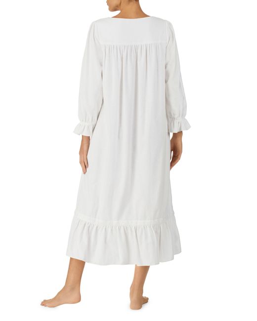 Eileen West Long Sleeve Cotton Ballet Nightgown in White Lyst