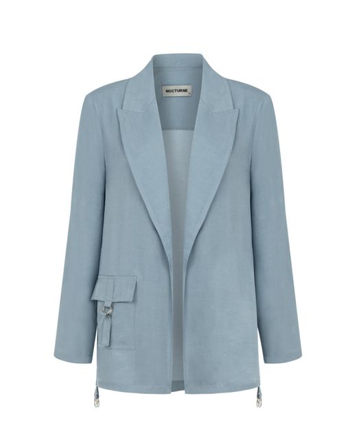 Nocturne Blue Double-breasted Jacket With Pockets