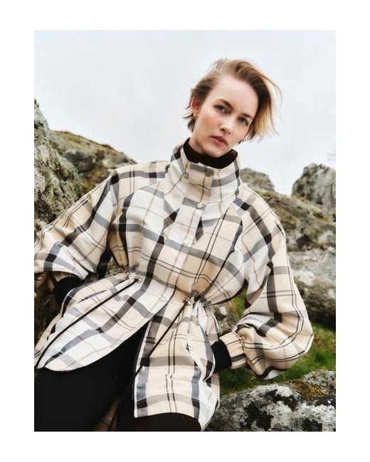 Barbour Gray Suri Check Showerproof Jacket