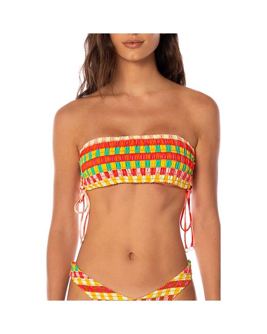 Maaji Orange Golden Gambit Artemisa Reversible Bikini Top