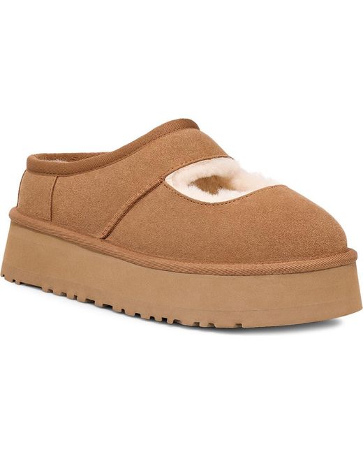 【送料&関税込】UGG bea Mary Jane Brown Mules With Cut-out D UGG 'bea Mary Jane' Brown Mules With Cut-out Detail In Suede