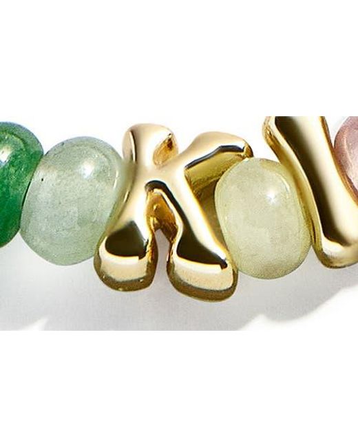 BaubleBar Green Semiprecious Custom Beaded Stretch Bracelet
