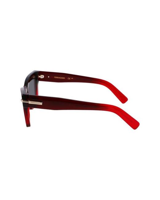 Ferragamo Black Prisma 52Mm Modified Rectangular Sunglasses