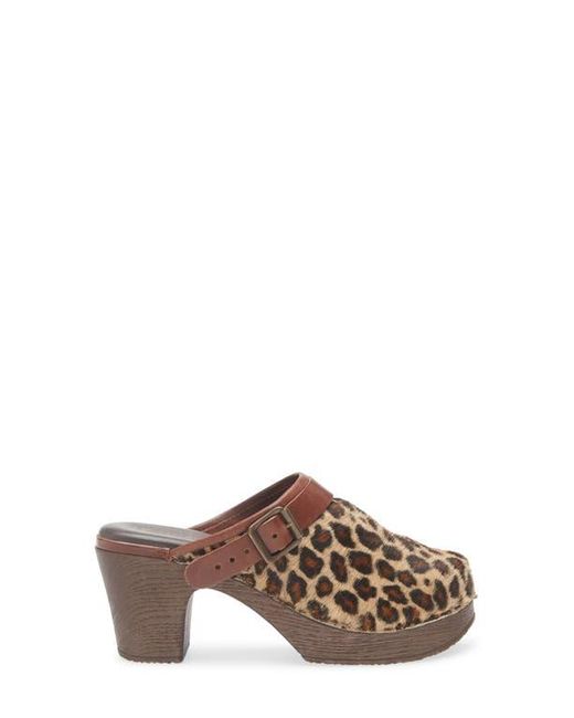 Chocolat Blu Brown Faro Genuine Calf Hair Platform Mule