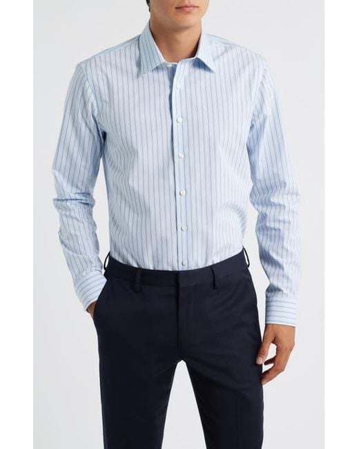 Nordstrom Extratrim Fit Non-Iron Stripe Cotton Dress Shirt in Blue for Men  | Lyst