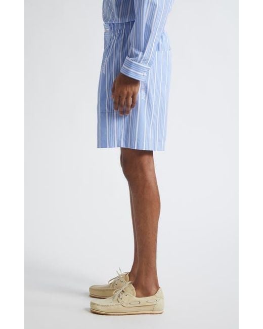 Jacquemus Blue Le Short Aloe Stripe Shorts for men