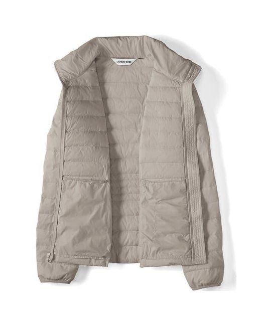 Lands' End Gray Wanderweight Ultralight Packable Down Jacket