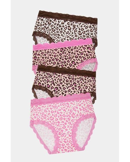 Stripe & Stare Pink High Rise Knicker Four Pack