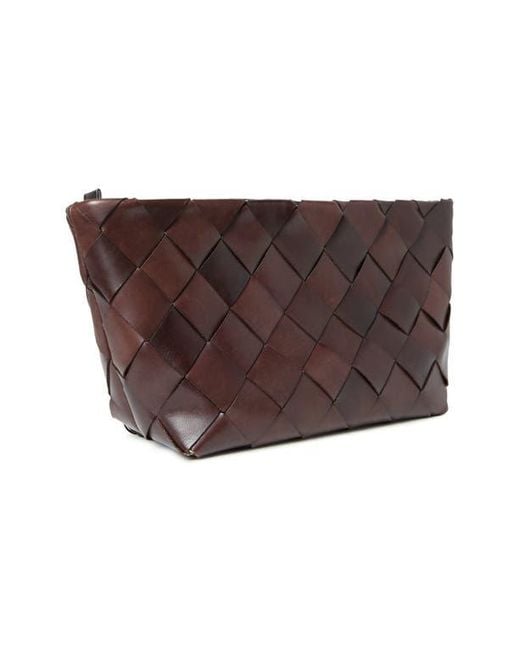 Loeffler Randall Gray Melina Woven Leather Clutch