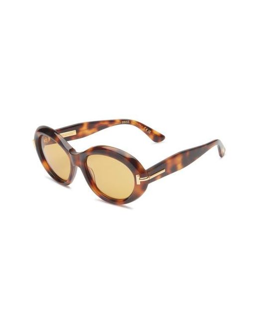 Tom Ford Brown 55Mm Oval Sunglasses