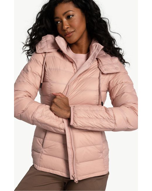 Lolë Pink Emeline Water Repellent 550 Fill Power Down Puffer Jacket