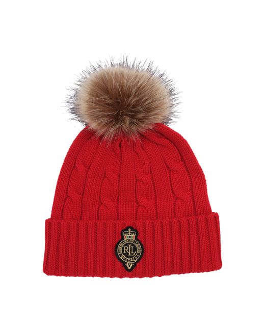 Ralph Lauren Red Cable Crest Patch Hat