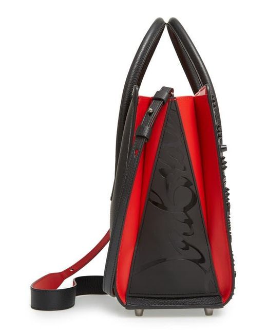 Christian Louboutin Black Medium Paloma Studded Leather Satchel