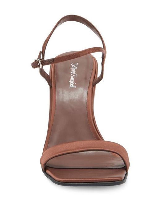 Jeffrey Campbell Brown Kassandra Satin Ankle Strap Wedge Sandal