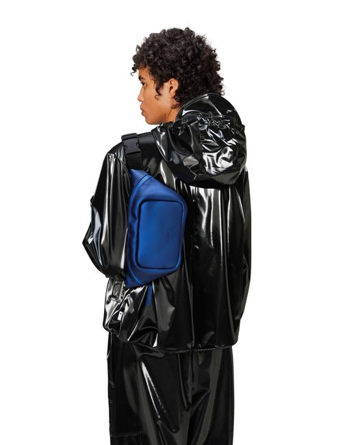 Rains Blue Mini Waterproof Belt Bag for men