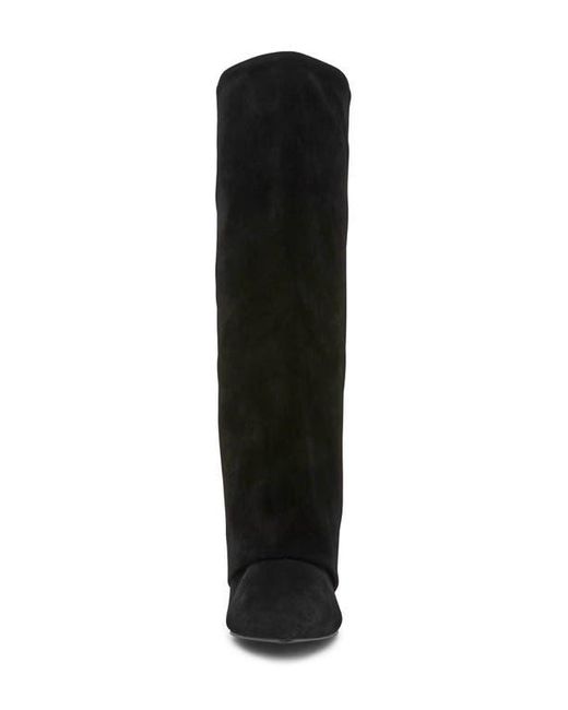 Steve Madden Black Luca Kitten Heel Knee High Boot